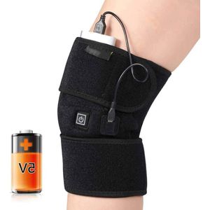 Verwarmde Knie Brace Wrap - Elektrische Verwarming Knie Pad met Artritis - USB Kabel Gezamenlijke Spieren Artritis Verwonding Pijn Verlichting voor Mannen en Vrouwen