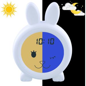 Sleepyy - Slaaptrainer - Wekker - Nachtlampje - Voor Kinderen - Konijn - Wit