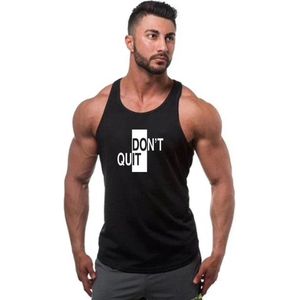 Zwarte Tanktop met “ Don't Quit / Do It “ print Wit  Size S