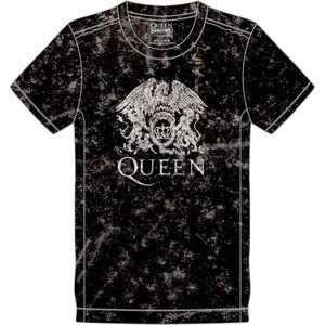 Queen - Classic Crest Heren T-shirt - M - Zwart