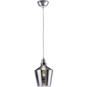 LED Hanglamp - Trion Colia - E27 Fitting - Rond - Glans Chroom Rookglas - Aluminium