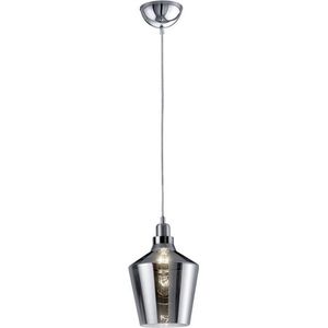 LED Hanglamp - Trion Colia - E27 Fitting - Rond - Glans Chroom Rookglas - Aluminium