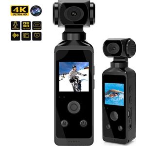 NovaWare 4K Pocket Camera - Actie Camera - Mini Camera - 270° draaibaar - Super Compact - 32GB SD-kaart - Full HD - WIFI - Microfoon - Vloggen