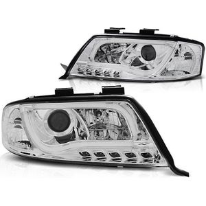 Koplampen met parkeerlicht AUDI A6 06 01-05 04 LED TUBE LIGHTS CHROOM