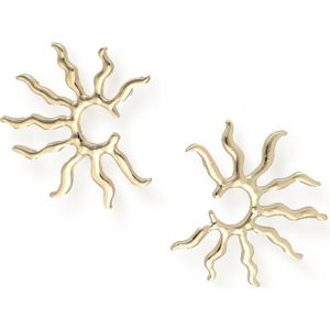 Notre-V Earring Half Suns Sieraden Dames - Goudkleurig - Maat ONESIZE