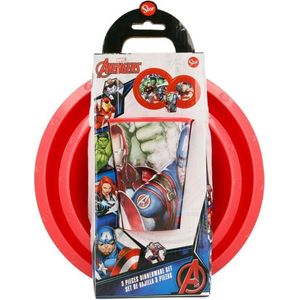 Avengers servies - 3 delig - Marvel Avenger kinderservies - rood