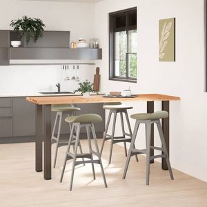 vidaXL Bartafel - Bartafels - Bartoptafel - Pubtafel - Bartafel rechthoekig boomrand 200x80x102 cm massief eikenhout