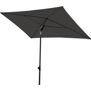 Balkonscherm, 180 x 120 cm, in Antraciet, Rechthoekige Parasol voor Balkon en Terras, Balkonparasol met Schuif om te Openen, In hoogte Verstelbaar, Tuinscherm Kantelbaar