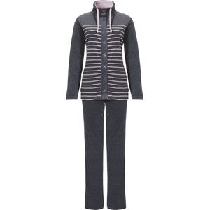 Pastunette Velours Huispak dames - Grijs - Velvet/Velours dames jas met knopen - Maat 50