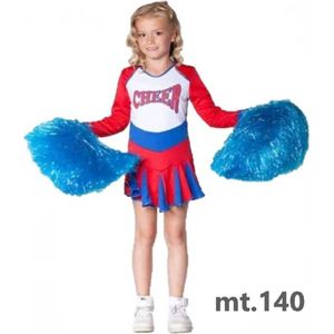 Witbaard - Kostuum - Cheerleader - Rood/wit/blauw - mt.140