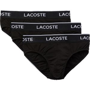 Lacoste Zwarte Heren Slips Casual Briefs Zwart 3-Pack - Maat M