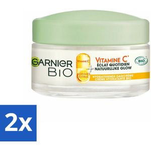 2 x Garnier - Bio - Dagcrème - Vitamine C - Hydraterend - 50 ml - Biologische Dagcrème - Vitamine C Crème - Hydraterende Dagcrème - Stralende Huid - Garnier Bio