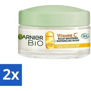 2 x Garnier - Bio - Dagcrème - Vitamine C - Hydraterend - 50 ml - Biologische Dagcrème - Vitamine C Crème - Hydraterende Dagcrème - Stralende Huid - Garnier Bio