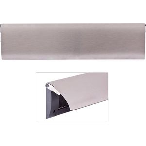 Binnenbriefplaat - Luxe - RVS - Zwart - Met Tochtklep