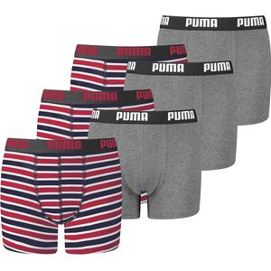 BOXERS 4 PACK Puma Basic Boxer Boxershorts met bedrukte strepen Jongens kinderondergoed