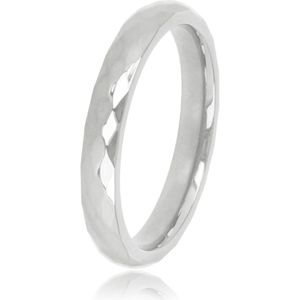 Facet geslepen ring zilverkleurig - My Bendel - Facet geslepen zilverkleurige aanschuifring - Met luxe cadeauverpakking