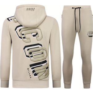 Tupac Trainingspak - 2Pac Joggingpak Hoodie Heren - Huispak Heren Volwassenen - 663- Bruin
