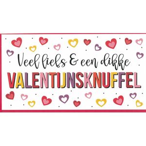 Wenskaart - Kaart - Valentijn - Veel liefs & een dikke Valentijnsknuffel