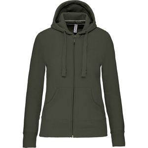 Kariban Damessweater met rits en capuchon K464 - Dark Khaki - XL