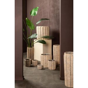 PTMD Bloempot Imani - 22x22x50 cm - Cement - Taupe