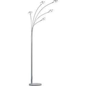 LED Vloerlamp - Trion Renny - 20W - Warm Wit 3000K - Rond - Mat Chroom - Aluminium