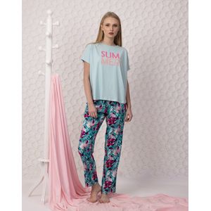VANILLA - Summer dames pyjama - Pyjamasets - Egyptisch katoen - PJ8936 - Lichtblauw - M