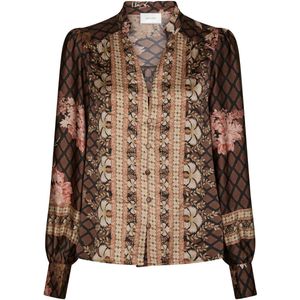 Neo Noir - Massima Botanical Border Blouse - 167029 - 100 Black