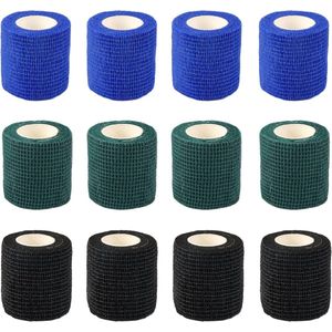 12 Rolls Tattoo Grip Cover Wrap - Tattoo Grip Tape - 5cm x 4.5m - Coherent Tattoo Tape - Disposable Tattoo Accessories