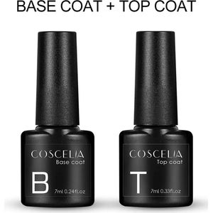 Royala Base & Top Coat 14 ml - Gellak - No Wipe Topcoat - Goede Aanhechting - Blijvend Glanzende Nagels - Gellak Base en Topcoat - Geen Plaklaag