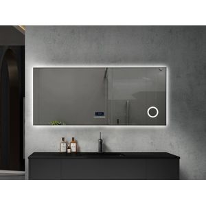 Mawialux LED Badkamerspiegel - Bluetooth - 160x70cm - Mat Zwart - Noël