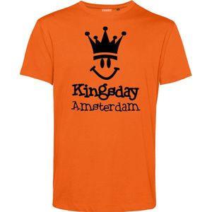T-shirt Amsterdam Smiley | Oranje | maat XXXL