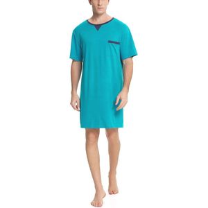 Heren Nachtjapon Katoenen Pyjama's met Korte en Lange Mouwen - Comfortabele Draagervaring en Plus Sizes