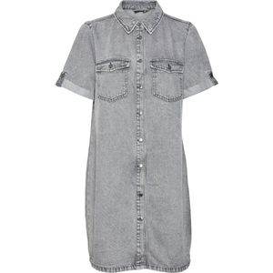Vero Moda Jurk Vmjennie Ss Short Denim Dress Mix N 10309665 Medium Grey Denim Dames Maat - L