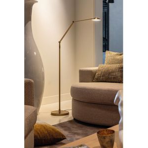 Vloerlamp Palermo Brons - hoogte 170cm - LED 10W 2200K-3000K 1182lm - IP20 - Dim to warm > vloerlamp brons | leeslamp brons | staande lamp brons | designlamp brons | lamp modern brons | vloerlamp dim to warm brons