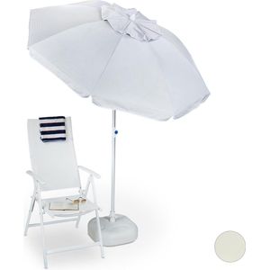 Relaxdays parasol 180 cm - zonnescherm - tuinparasol - kantelbaar - in hoogte verstelbaar - antraciet