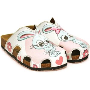 GOBY Clogs met Rabbits – Handgemaakt – Premium Kwaliteit – Maat 35
