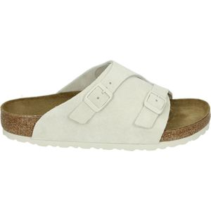 Birkenstock ZÜRICH SUEDE ANTIQUE WHITE - Dames slippers - Kleur: Wit/beige - Maat: 44