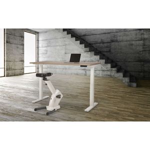 ABC Kantoormeubelen ergonomisch elektrische verstelbaar zit/sta bureau teez breed 140cm diep 80cm bladkleur robson eiken framekleur zwart (ral9005)