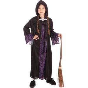 Halloween - Tovenaar cape kinderen / Halloween verkleedkleding voor kids - zwart/paars 128