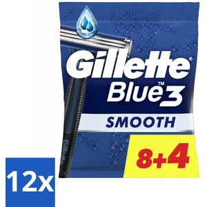 Gillette Blue III - Wegwerpscheermesjes - 12 Stuks - Scheermesjes