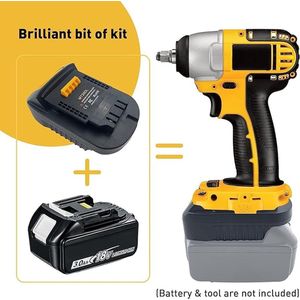 Accuadapter geschikt voor Makita 18V accu - Vervanging geschikt voor Dewalt 20V lithium batterij - Accuadapter converter geschikt voor Makita BL1820, BL1850, BL1860