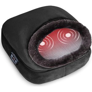 Voetmassage Apparaat - 2-in-1 - Bloedcirculatie - Massagekussen - Rugmassage - Voetmassageapparaat - Massageapparaten met Verwarming - Verwarmend - Pluche - Bloedsomloop - Zwart