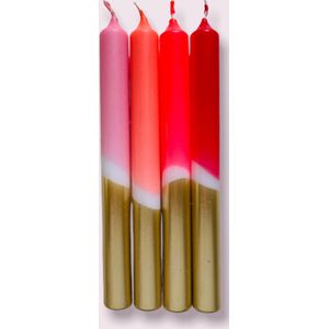 Pink Stories - Kaarsen - Dip dye - set van 4 - kerstverlichting