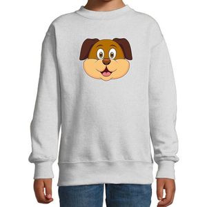 Cartoon hond trui grijs voor jongens en meisjes - Kinderkleding / dieren sweaters kinderen 122/128