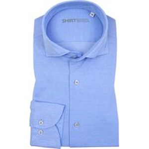 SHIRTBIRD | Eagle | Overhemd | Licht Blauw | Jersey Pique |  100% Katoen | Stretch | Wash it-Hang it-Wear it |Knitted shirt| Premium Shirts | Maat M