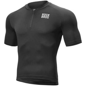 Korte Mouw Fietsshirt voor Mannen - Sneldrogend en Ademend MTB Jersey met 1/4 Rits voor Fietsen, Hardlopen en Hiking - Maten S-XXL