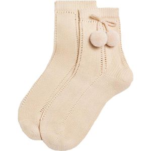iN ControL 2pack zand JACQUARD sokken met pompoms 23/26