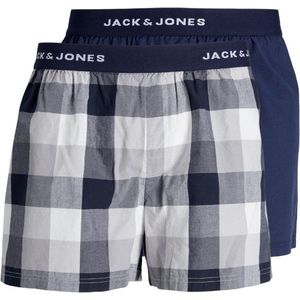 Jack & Jones Wijde boxershort - 2 Pack Navy Blazer - maat L (L) - Heren Volwassenen - 100% katoen- 12239042-Navy Blazer-L