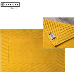 The One Towelling Badmat Ultra - Extra dikke Douchemat - 100% Zacht katoen - 60 x 95 cm - Velours - Okergeel