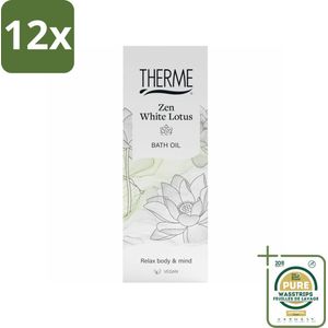 Therme - Zen White Lotus - Badolie - Verzorgend - Verfrissend - 100ml - Voordeelverpakking - 12 stuks - Ontspannen - Wellness